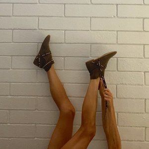 Isabel Marant Suede Buckle Ankle Boots